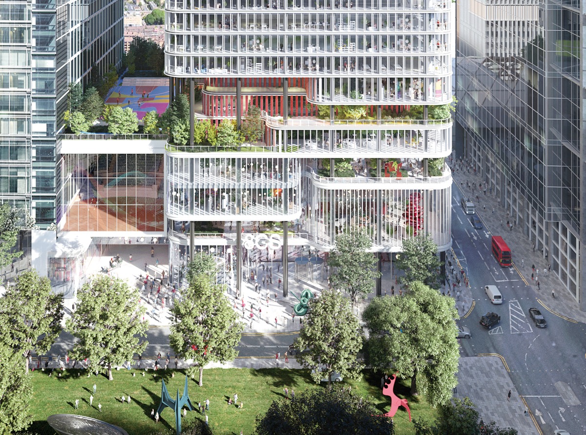 A view of ground and lower-level transformation.