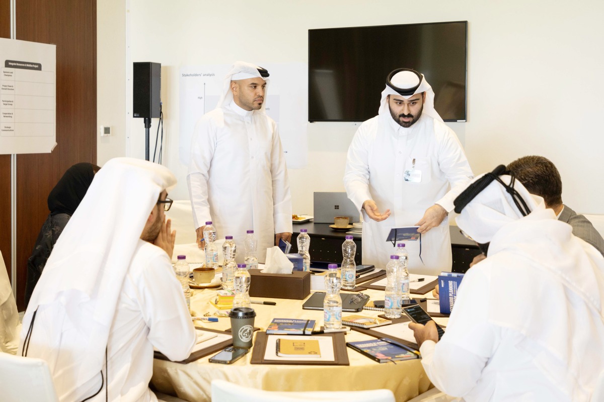 Participants engage in an activity during a training session as part of the programme.