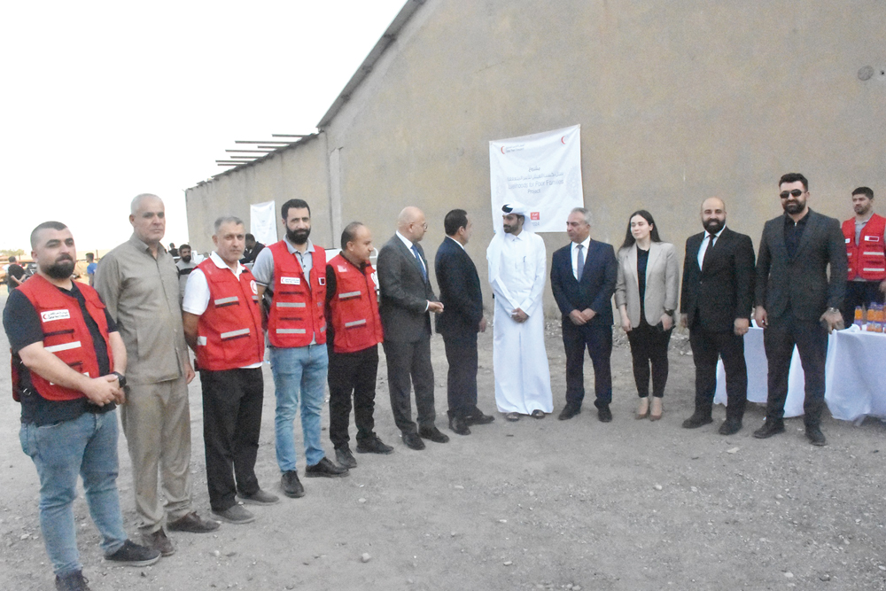 Officials during the launch of new livelihood projects by QRCS for IDPs, refugees, and host community in Iraqi Kurdistan.