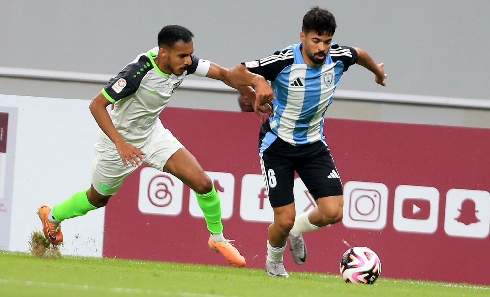 Action during match between Al Wakrah and Al Ahli yesterday. 
