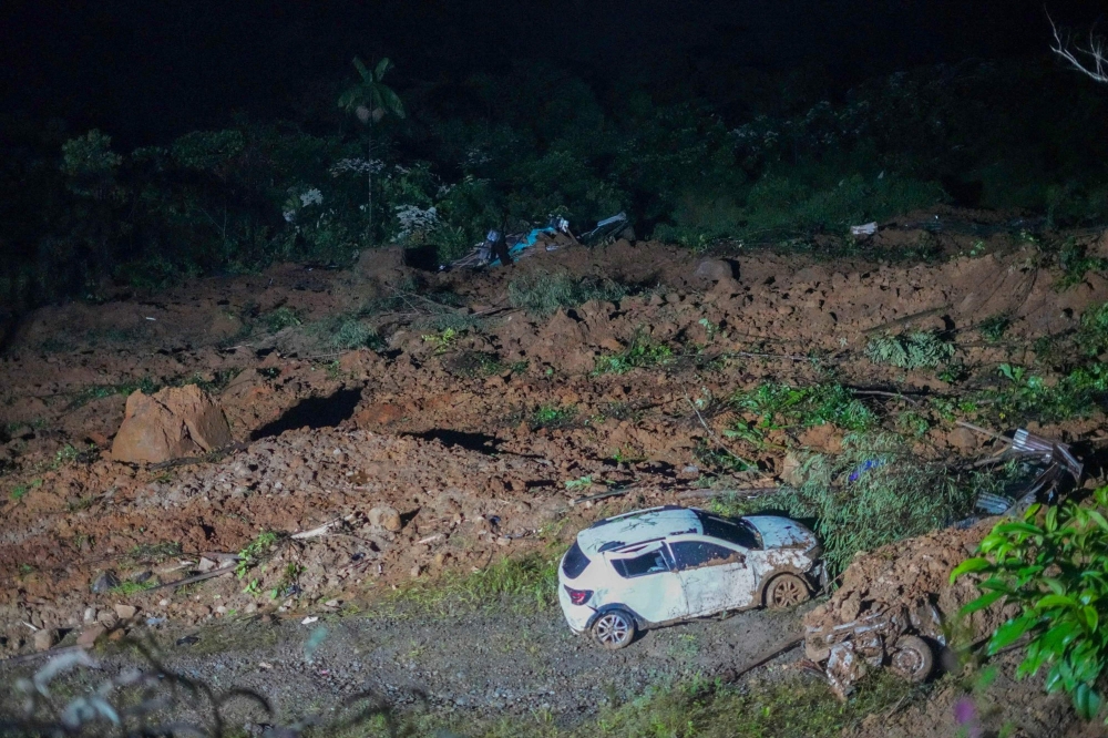File photo for representational purposes only. Handout picture released by the Government of Choco press office showing the area of a landslide in the road between Quibdo and Medellin, Choco Department, Colombia, on January 12, 2024. (Photo by Handout / GOBERNACION DE CHOCO / AFP)


