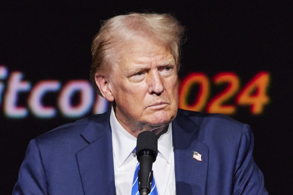 Former president Donald Trump repeated several falsehoods during a recent interview with Maria Bartiromo of Fox Business Network. (Photo by Johnnie Izquierdo for The Washington Post)
