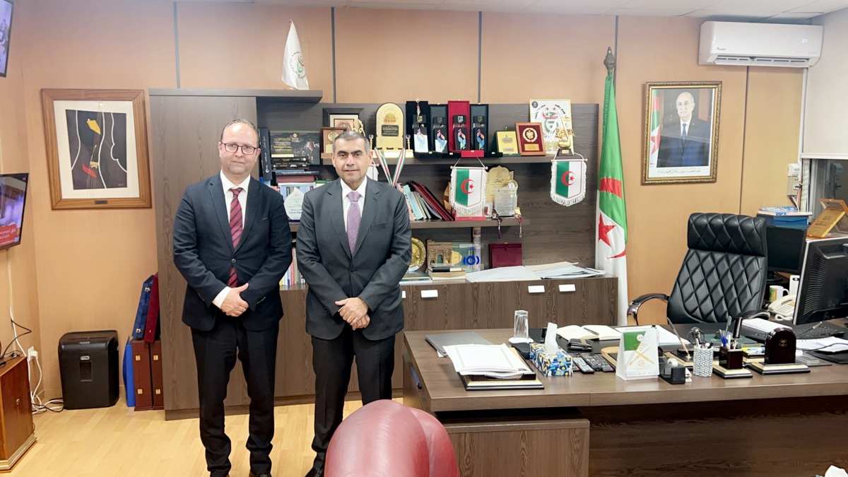 Ahmed Al Kuwari President & CEO of Es’hailSat (RIGHT) and Adel Salakdji Director General of EPTV during the meeting.