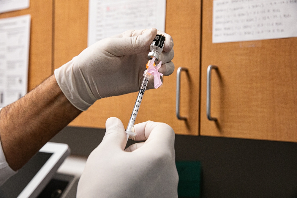 Newly formulated coronavirus vaccines. (Photo by Valerie Plesch for The Washington Post)
