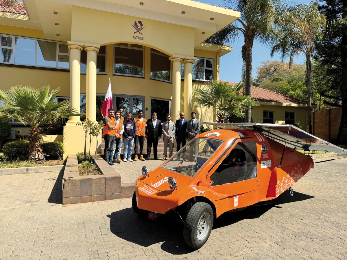 The solar-powered car made by UDST students.