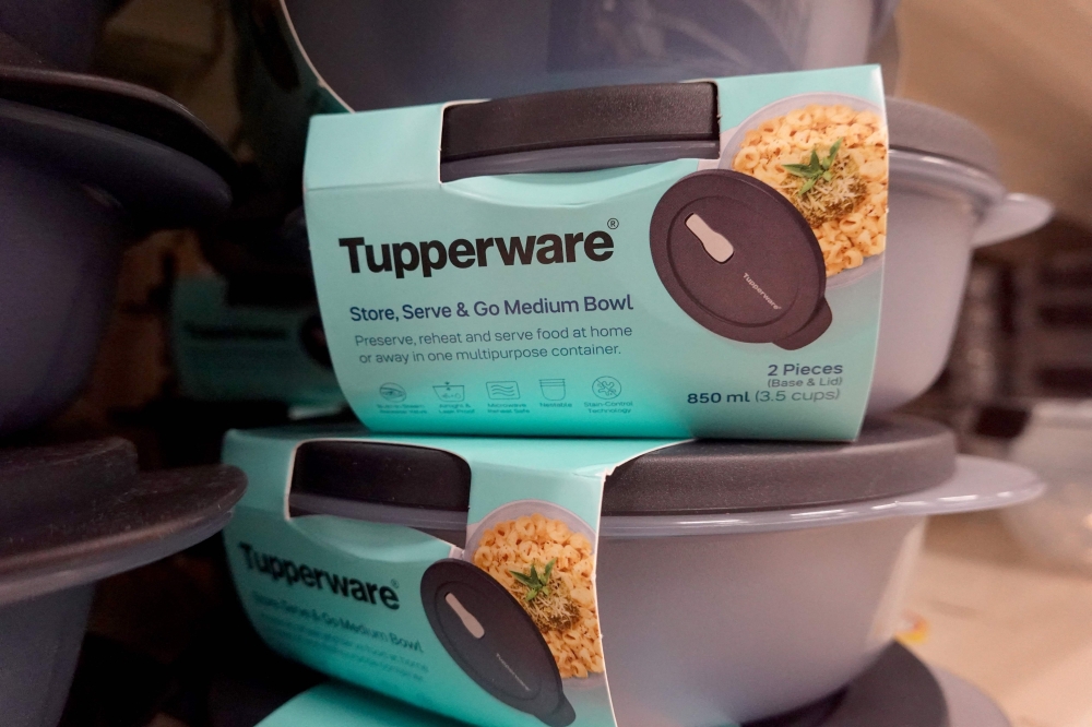 (Files) Tupperware products are offered for sale at a retail store on April 10, 2023 in Chicago, Illinois. (Photo by Scott Olson / Getty Images North America / AFP)