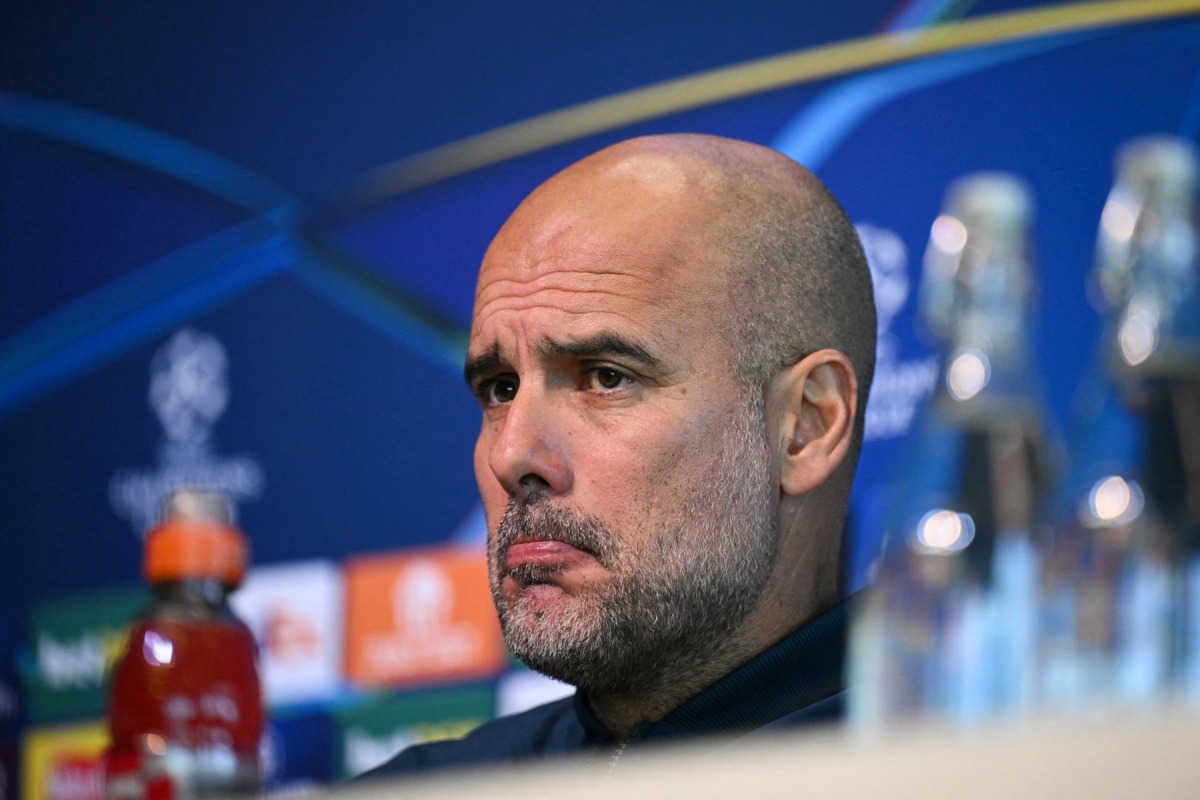 Photo used for demonstration purposes. Manchester City's Spanish manager Pep Guardiola reacts as he speaks during a press conference at the Manchester City's training ground, in Manchester, north-west England, on September 17, 2024, on the eve of their UEFA Champions League football match against Inter Milan. Photo by Oli SCARFF / AFP.