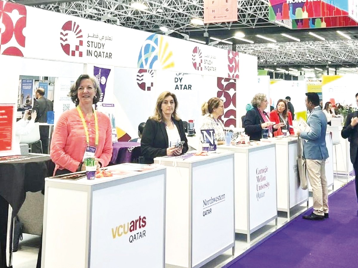 Booths of Qatar-based universities at the conference in Toulouse, France.