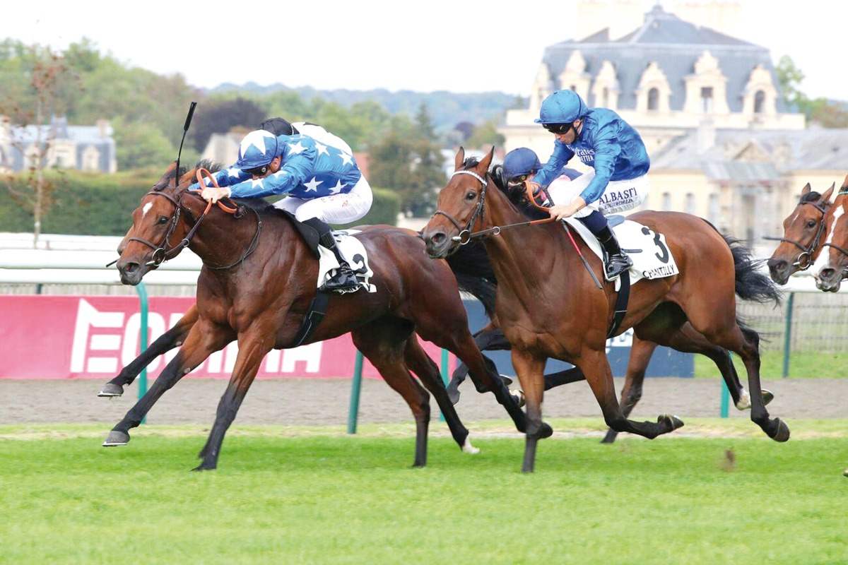 Christophe Soumillon guides Andromede towards the finish line.