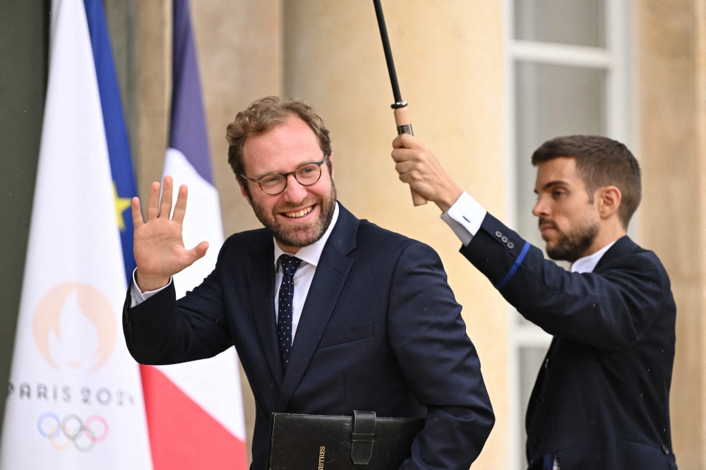 French Minister for the Economy, Finance and Industry Antoine Armand arrives for the first Cabinet meeting of the Barnier government, in Paris on September 23, 2024. (Photo by Bertrand Guay / AFP)
