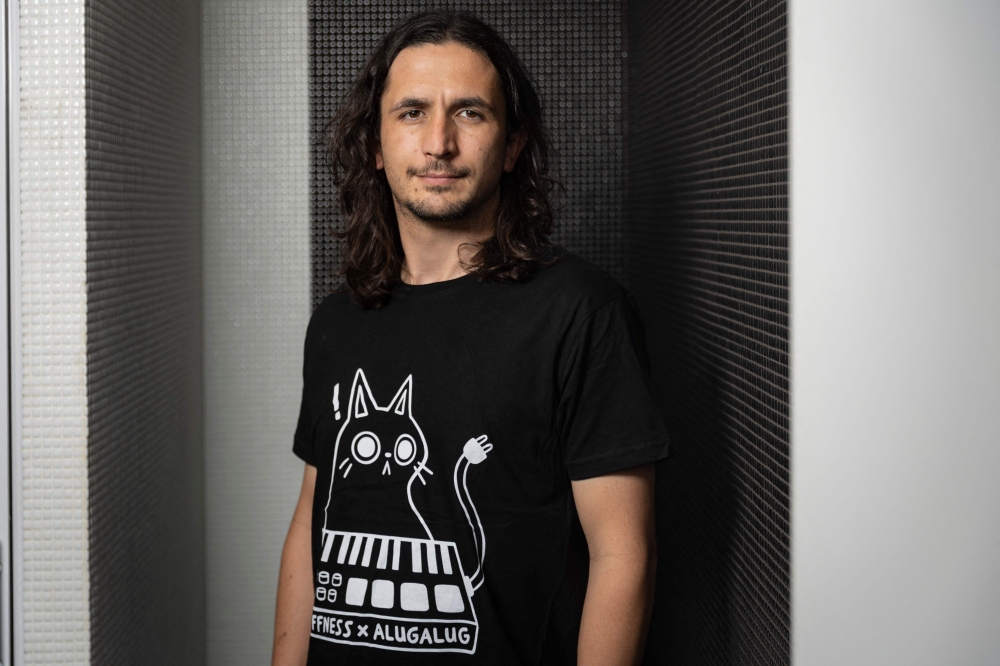 South African musician David Scott, aka 'The Kiffness', poses during a photo session in Paris, on September 25, 2024. (Photo by Geoffroy Van Der Hasselt / AFP)