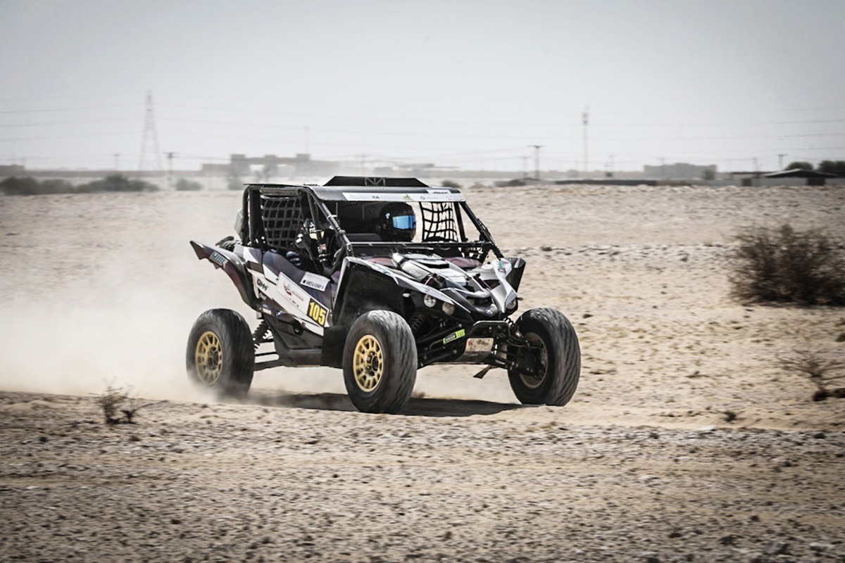 Ahmed Al Kuwari and his navigator Nasser Al Kuwari of Qatar driving their Yamaha YXZ 1000 R.