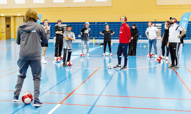 Coaches during the training.