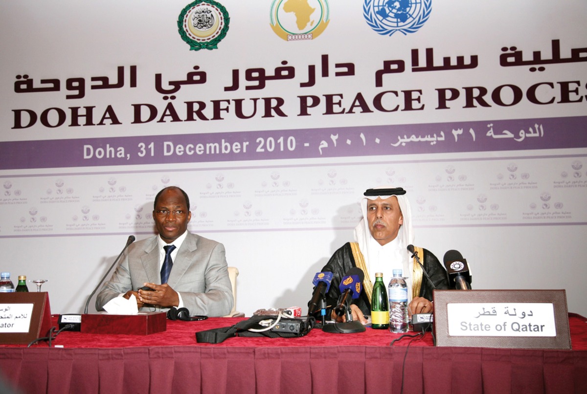 A file photo of the Qatari mediation between the two parties to the Darfur conflict.