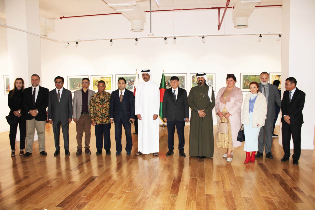 Ambassador of Bangladesh H E Mohammad Nazrul Islam (sixth left) with Turkiye's Ambassador H E Mustafa Goksu (sixth right) and Their Excellencies ambassadors and other officials at the event.

