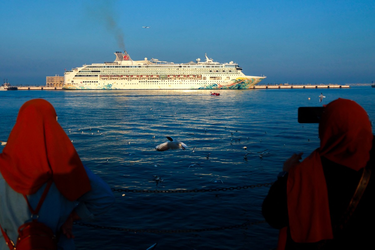 File photo of a cruise ship docked at Old Doha Port 