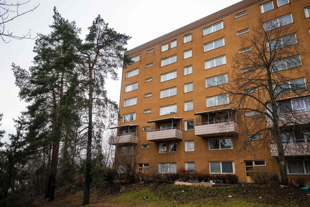 The building in Sweden, where the shooting of Koran burner Salwan Momika took place, is pictured on January 30, 2025. (Photo by Jonathan Nackstrand / AFP)
