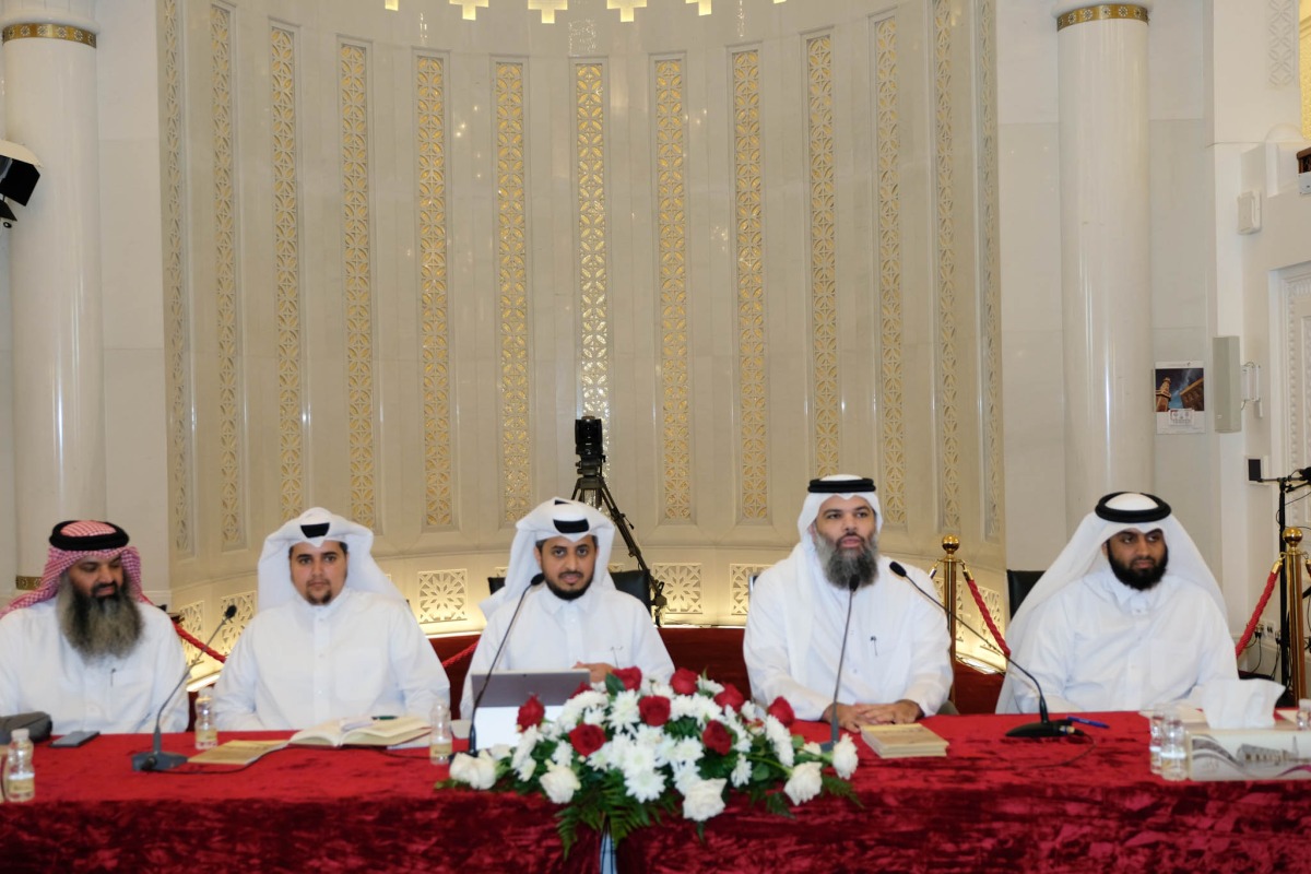 Undersecretary of the Ministry of Awqaf and Islamic Affairs H E Dr. Sheikh Khalid bin Mohammed bin Ghanem Al Thani (second right) and other officials at the event.