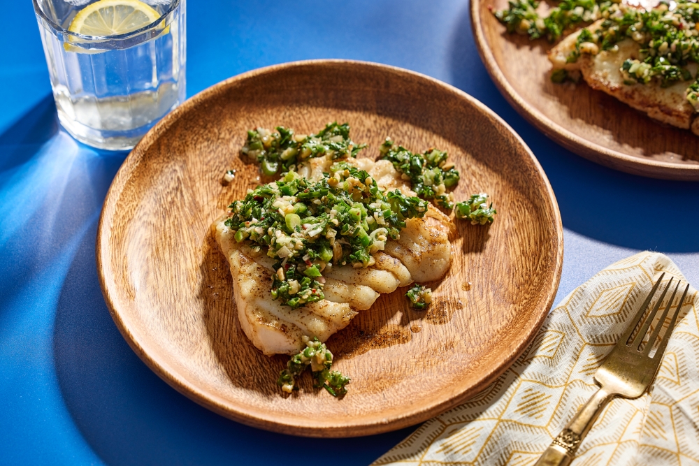 Seared grouper with peanut salsa. (Photo by bTom McCorkle for The Washington Post/food styling by Gina Nistico for The Washington Post)