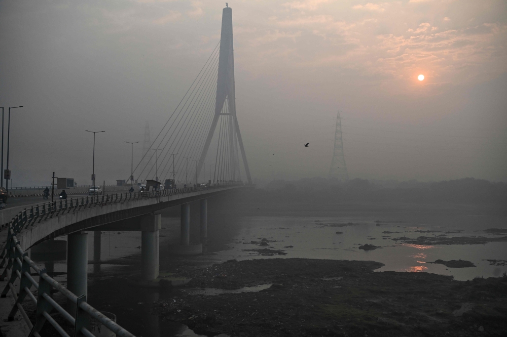 File photo showing Signature Bridge over Yamuna River in Delhi. AFP.