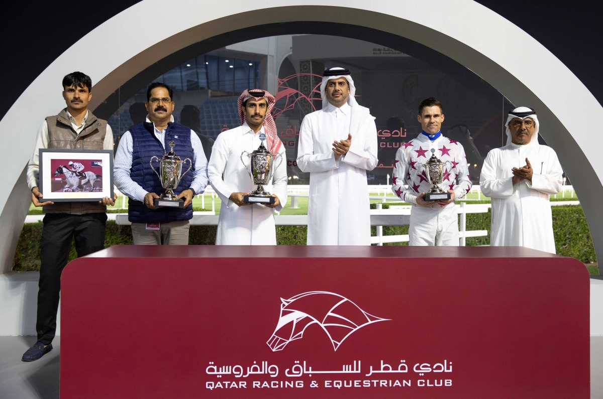 Qatar Racing and Equestrian Club Chairman and President of Asian Equestrian Federation Hamad bin Abdulrahman Al Attiya honoured the winners. PICTURES: JUHAIM/QREC
