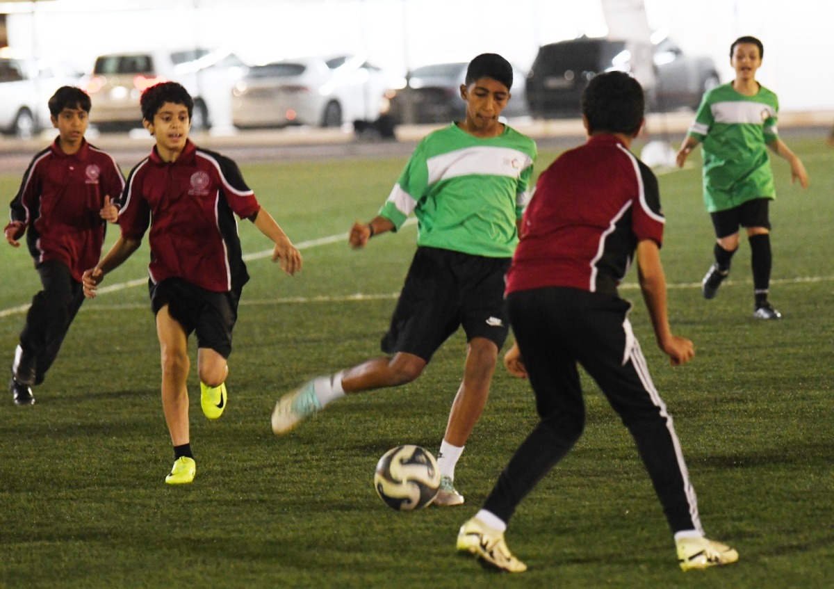 Action during Al Thumama Ramadan Championship at Al Furjan Stadium.    