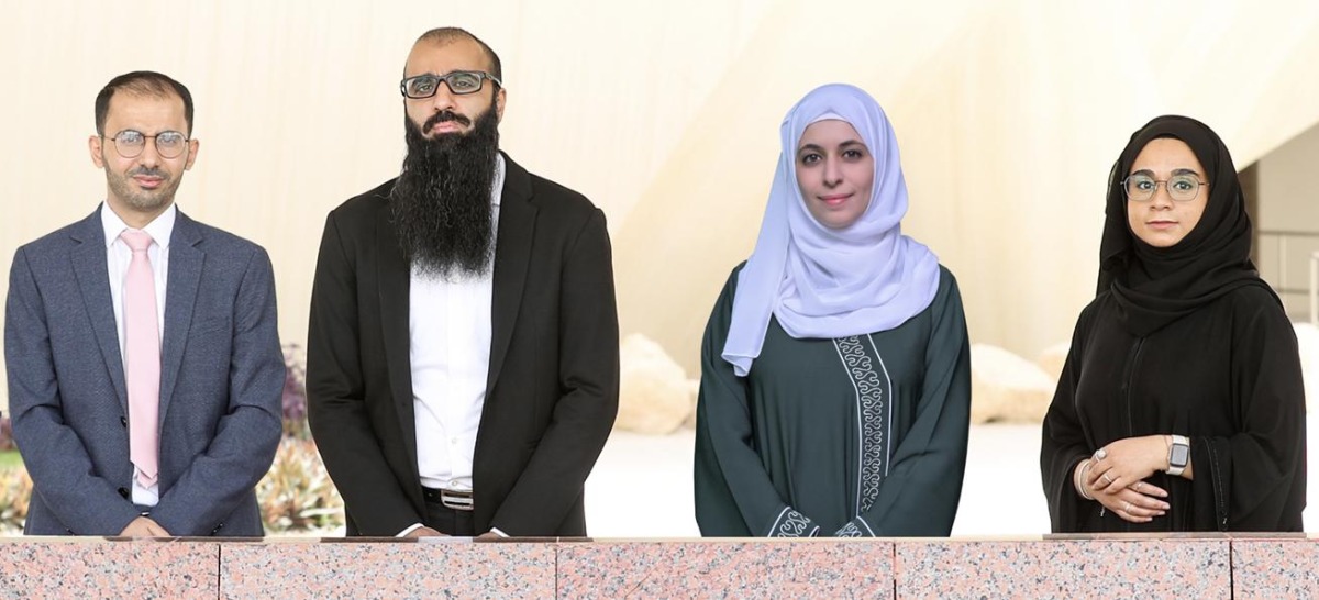 WCM-Q AI researchers from left: Dr. Alaa Abd-Alrazaq, Dr. Arfan Ahmed (lead author), Dr. Rawan AlSaad, and Sara Aziz.