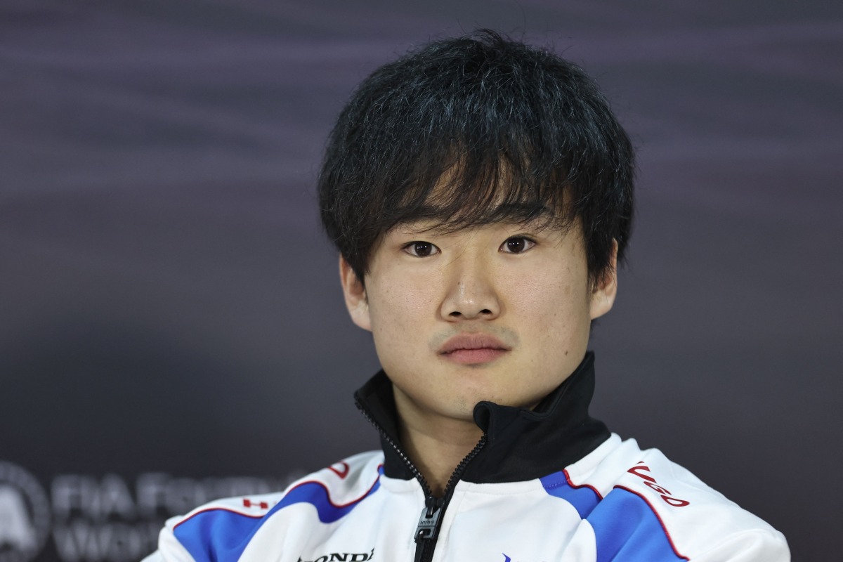 RB's Japanese driver Yuki Tsunoda attends a press conference on the third day of the Formula One pre-season testing at the Bahrain International Circuit in Sakhir on February 28, 2025. Photo by FADEL SENNA / AFP