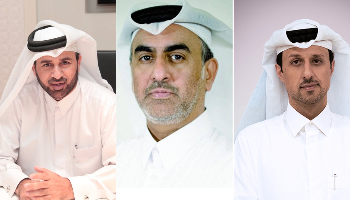 Chairman of the Organizing Committee and Vice Chairman of Bait Al Mashura Finance Consultations, Prof. Dr. Khalid bin Ibrahim; Director General of General Directorate of Endowments at Awqaf, Hassan Al Marzouqi; and Group Chief Communications Officer at Dukhan Bank, Talal Al Khaja.
