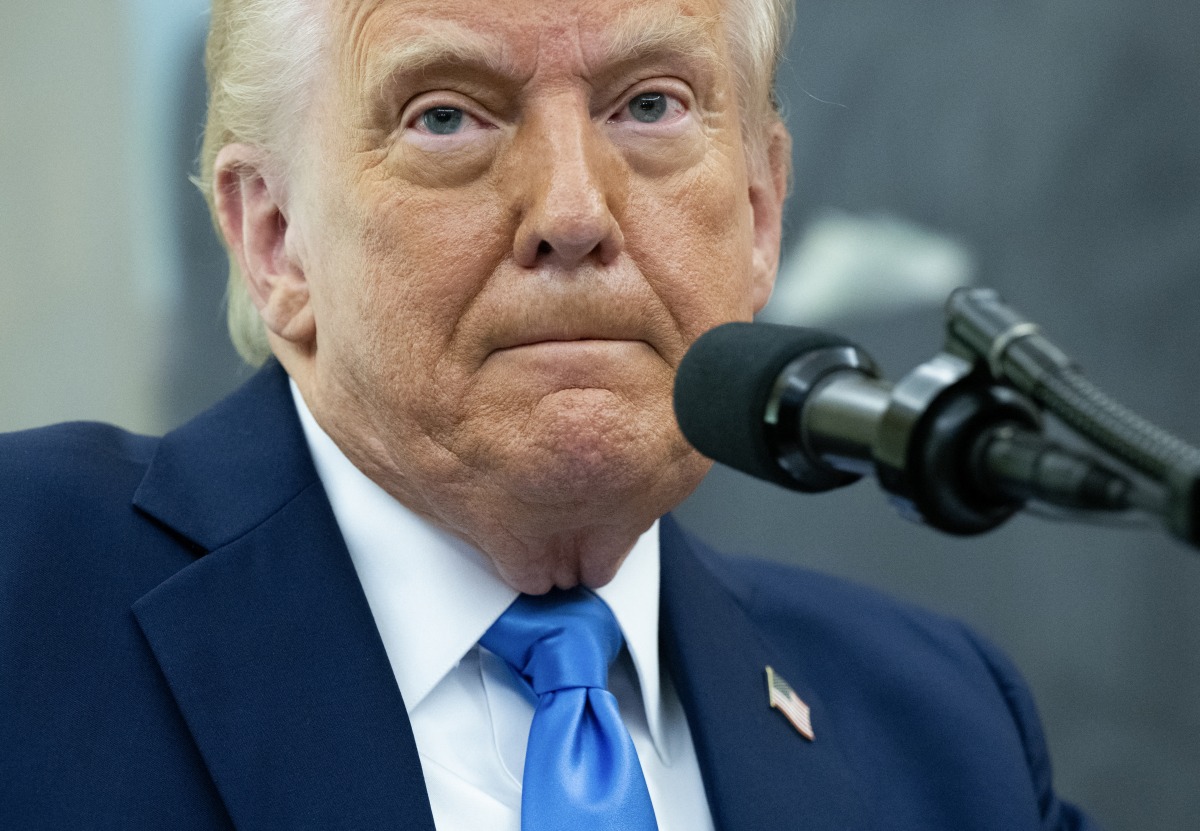 US President Donald Trump speaks during a swearing in ceremony for Alina Habba as US Attorney General for New Jersey, in the Oval Office of the White House in Washington, DC, on March 28, 2025. (Photo by SAUL LOEB / AFP)