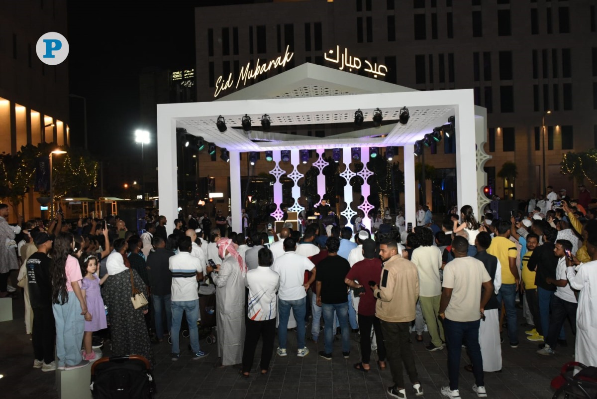 Families celebrating on the first day of Eid Al Fitr at Msheireb. Picture: Salim Matramkot / The Peninsula 