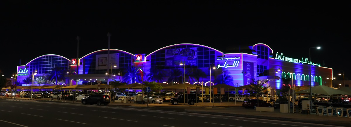 LuLu Hypermarket at D-Ring Road was lit up in blue, yesterday. 