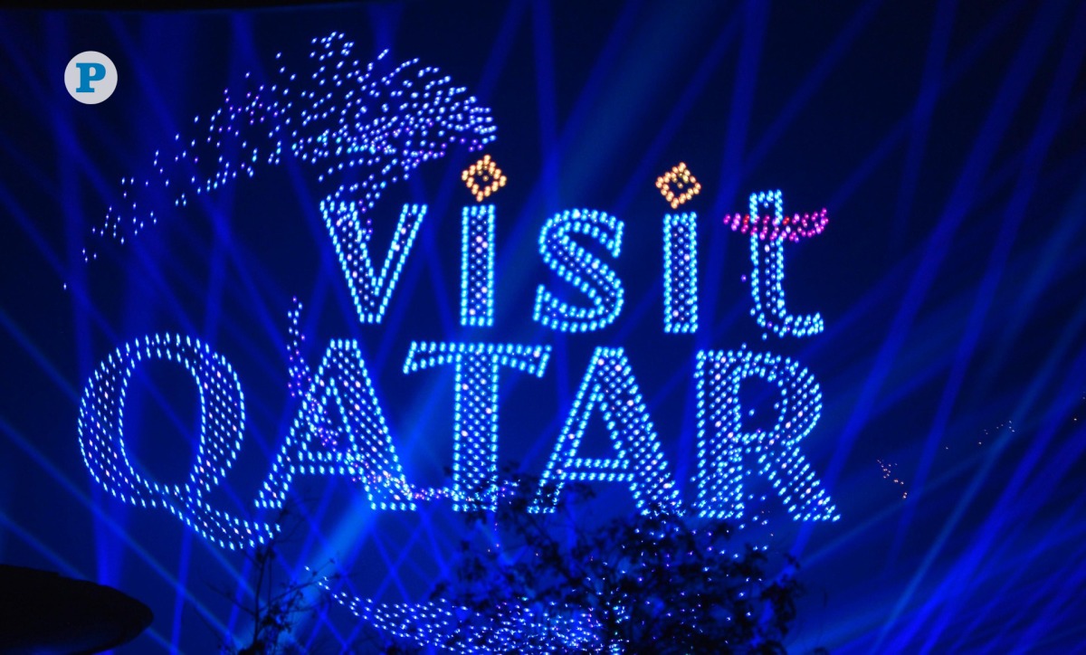 A drone and light display on the third day of Lusail Sky Festival yesterday. Pic: Oussama Zerrougui/The Peninsula 