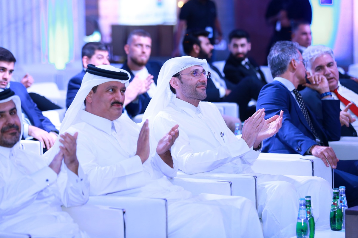 Tareq Hussain Al Khalaf, Partner of My Q Advertising with Sultan bin Rashid Al Khater and Sheikh Jassim bin Jabor Al Thani at the Mega Deals launch event.
