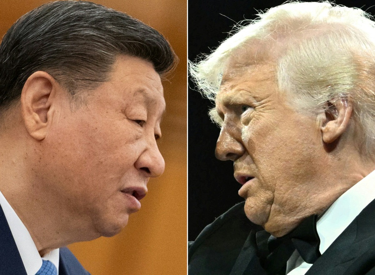 This combination of pictures created on April 09, 2025 shows Chinese President Xi Jinping in Beijing on February 6, 2025 and US President Donald Trump in Washington, DC on April 8, 2025. (Photo by Andres Martinez Casares and Saul Loeb / AFP)
