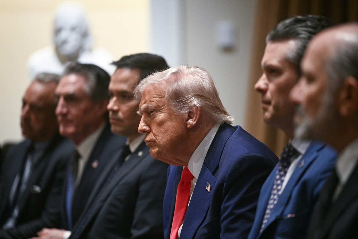 US President Donald Trump looks on during a cabinet meeting. File photo.