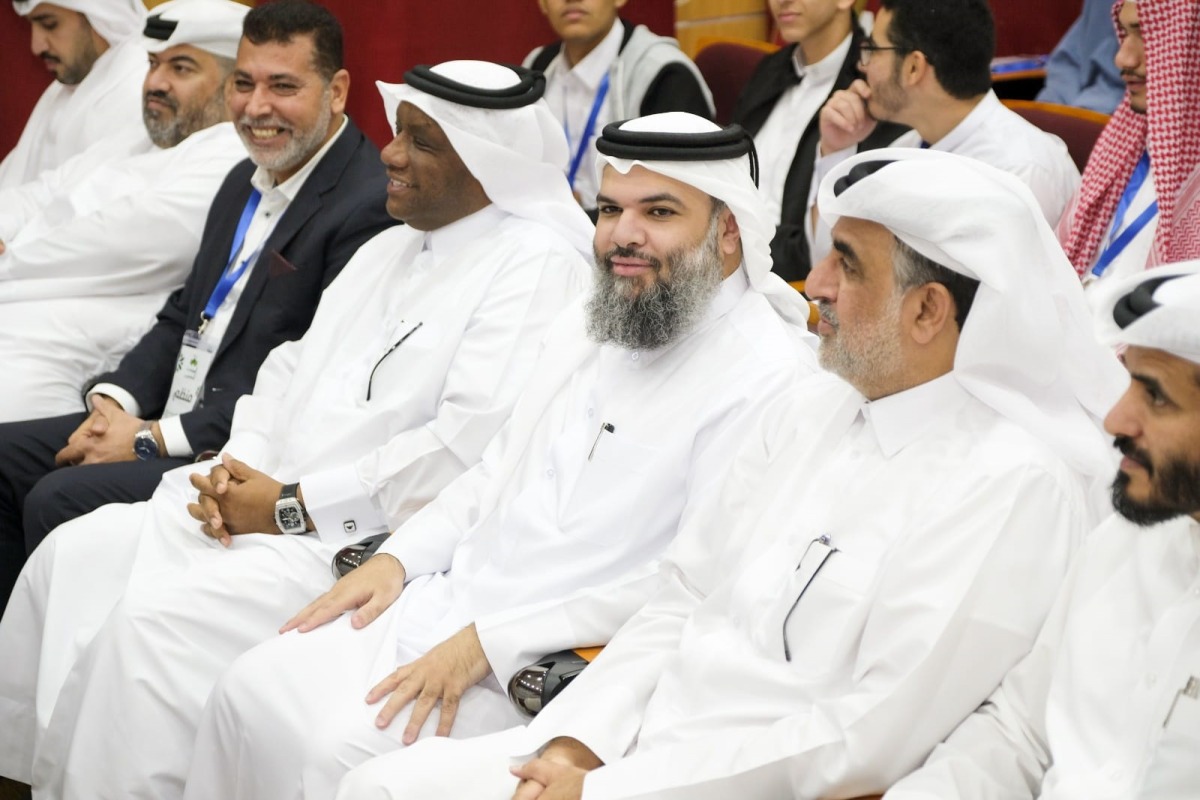 Undersecretary of the Ministry of Awqaf and Islamic Affairs, H E Dr. Sheikh Khalid bin Mohammed bin Ghanem Al Thani with other officials during the event.