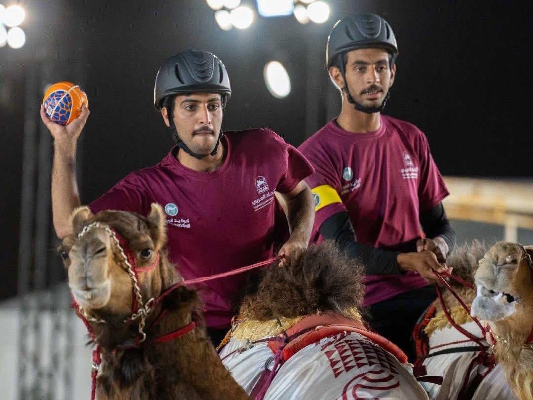 Qatar players in action during the final.
