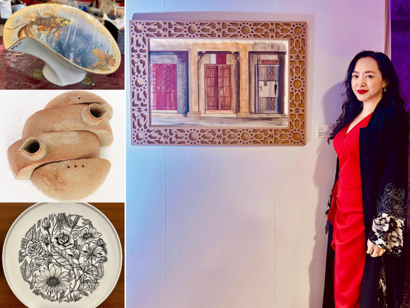 Yvonne Tsui and some of her artworks