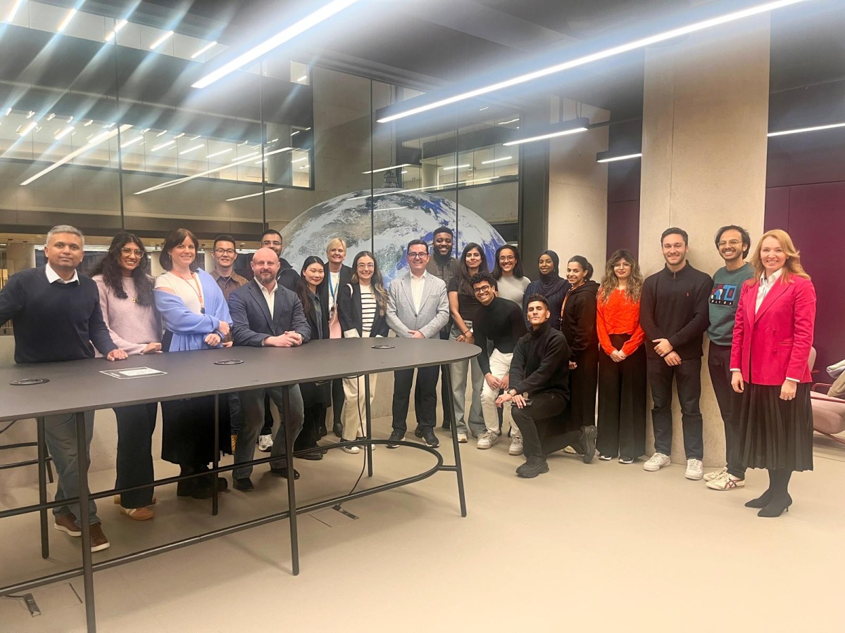 Dr. Gul with officials and students of UCL Global Business School for Health. 