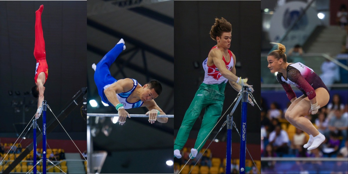 Gymnasts compete on the final day at Aspire Dome.