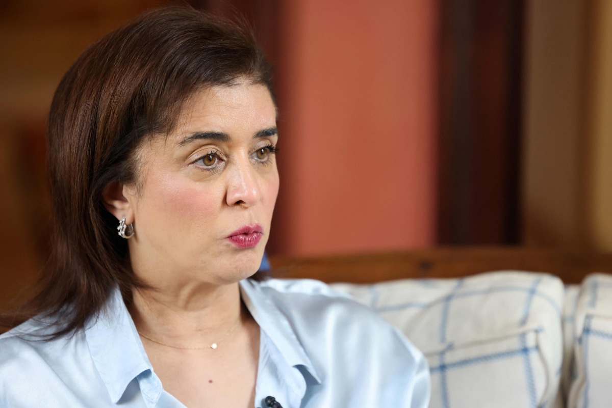 Hanan Balkhy, World Health Organization (WHO) Regional Director for the Eastern Mediterranean, speaks during an interview with AFP in Riyadh on April 20, 2025. Photo by Fayez Nureldine / AFP