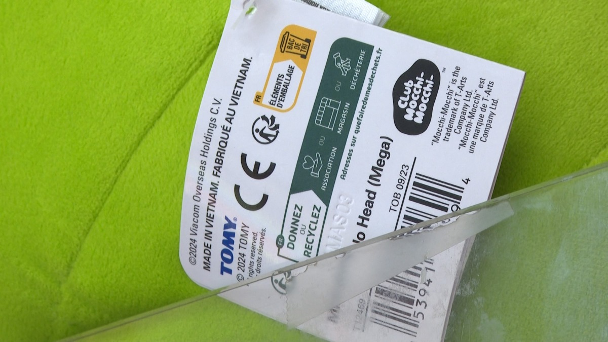 A label on a toy made in Vietnam is seen at 