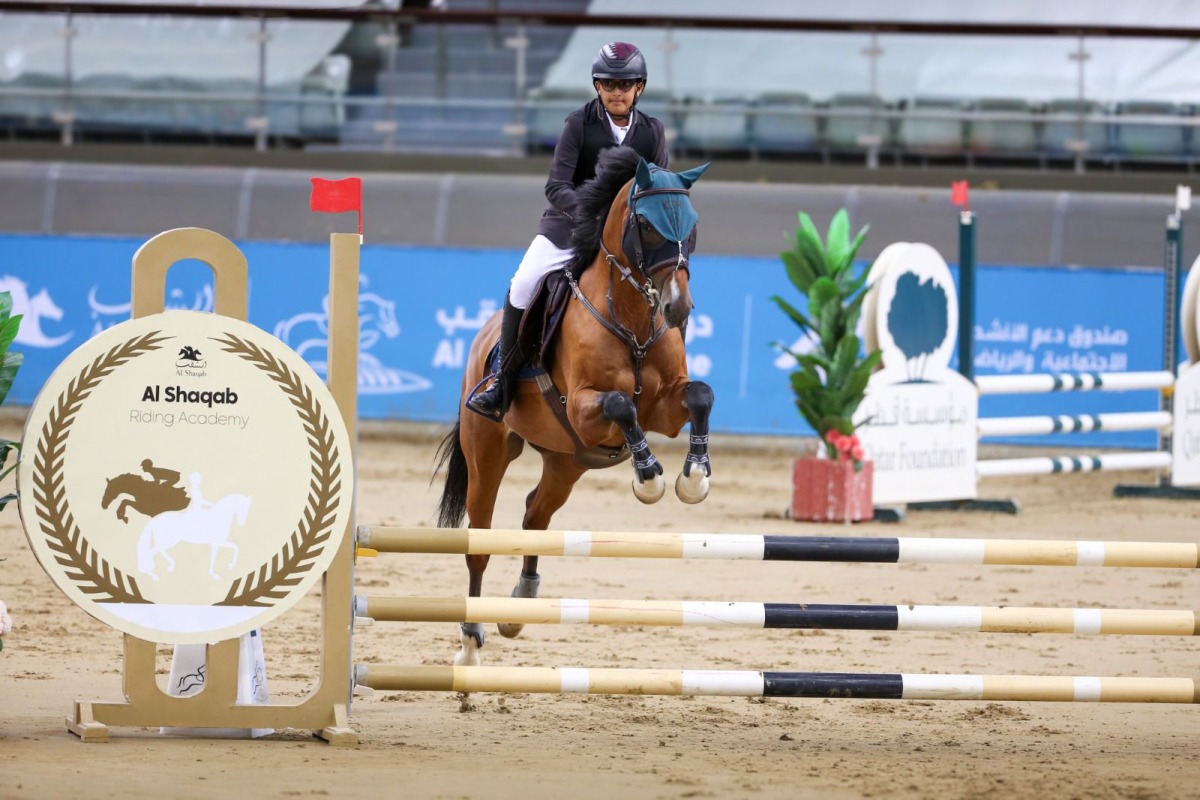 Khalifa bin Joaan bin Hamad Al Thani astride Zion II Vdk in action yesterday.