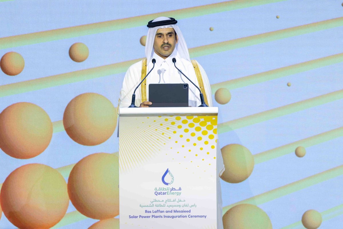Minister of State for Energy Affairs, the President and CEO of QatarEnergy, H E Saad Sherida Al-Kaabi addressing the event, yesterday.