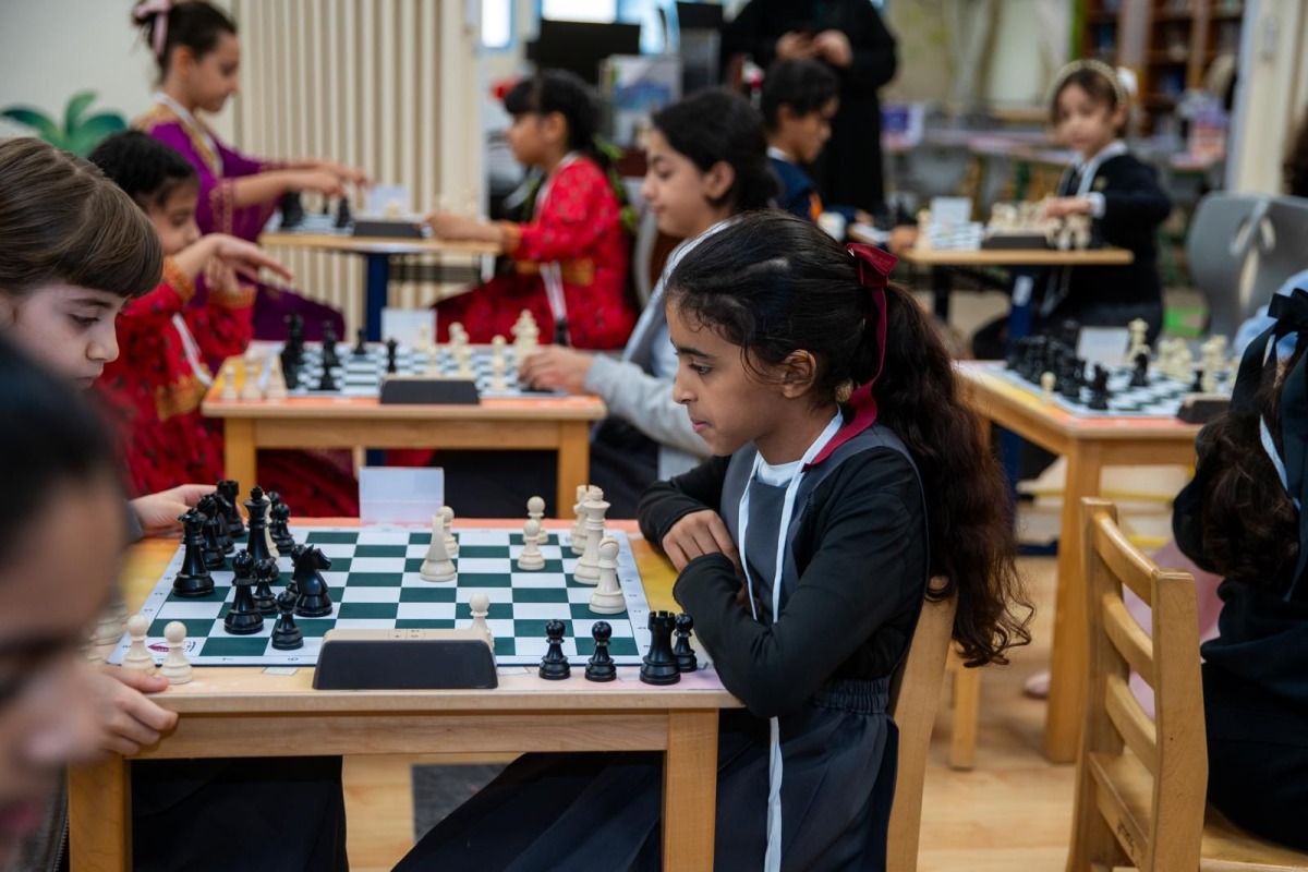 Players take part in QCA Public Primary Schools Chess Championship.
