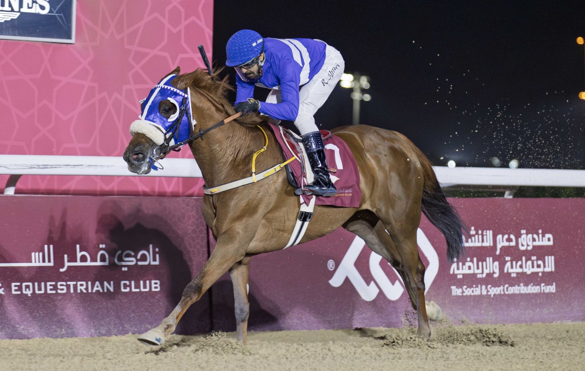 Rashid Ali Al-Marri and Kab Ghazal, on their way to win the Asherij Cup. Pic: Juhaim/QREC 