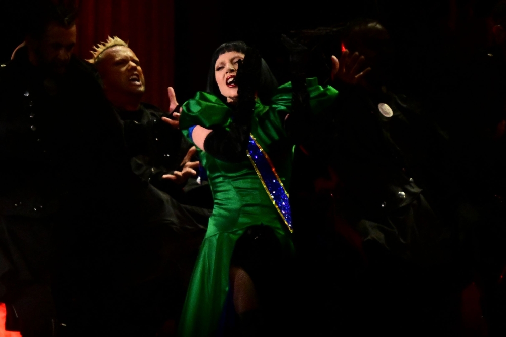 US pop star Lady Gaga performs during her concert at Copacabana beach in Rio de Janeiro, Brazil on May 3, 2025. (Photo by Pablo Porciuncula / AFP)