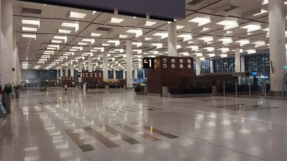 This photo taken with a mobile phone shows the closed Islamabad International Airport in Islamabad, Pakistan, May 7, 2025. (Str/Xinhua)