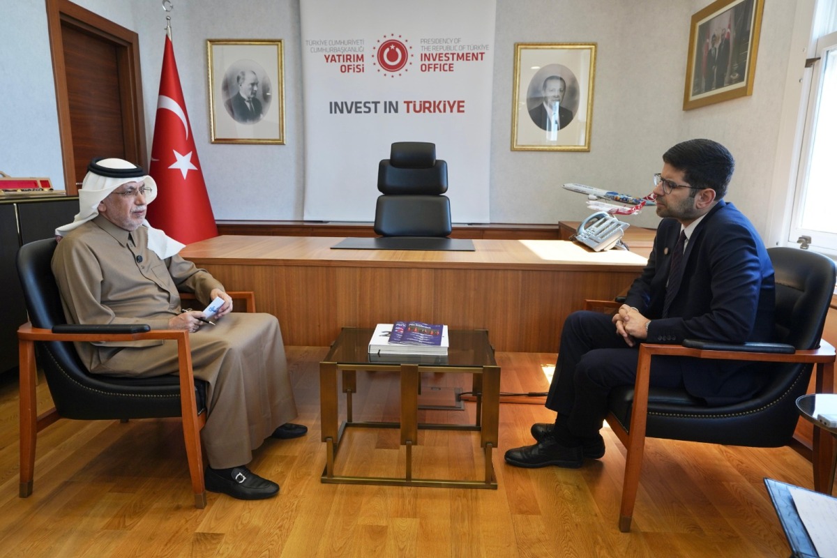 President of the Investment and Finance Office under the Presidency of Turkiye H E Ahmet Burak Dağlıoğlu speaking with Editor-in-Chief Al Sharq Jaber Al Harami in an interview held in Turkiye.